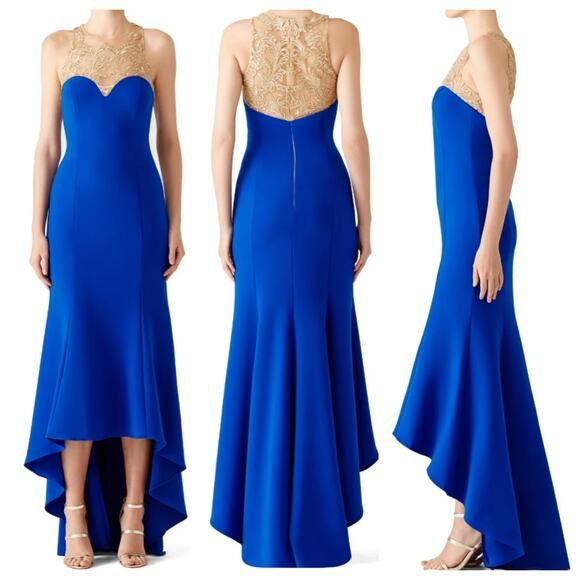 Marchesa Notte Royal Blue High Low Gown Size 6 - Picture 1 of 8